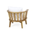 thumbnail image 5 of CARZZI LIFE Outdoor Acacia Wood Patio Club Chair, Modern Deep Seating Garden Armchair with Waterproof Thick Cushions, Teak Finish Wooden Furniture for Backyard & Balcony, 400lbs Capacity, White, 5 of 8