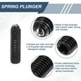 thumbnail image 4 of Uxcell 10pcs Screw Thread Ball Plunger M3 x 12mm High Carbon Steel Hex Socket Spring Plunger Ball for Lubrication Pneumatic Tools, Black, 4 of 7