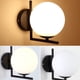 thumbnail image 4 of Lámpara de pared LED, aplique de bola de vidrio, E27 Aplique de pared interior moderno Pantalla de vidrio Lámpara de baño esférica Dormitorio Escalera Pasillo Sala de estudio, Negro (sin bombillas) Ormromra WLJ-3959, 4 of 4