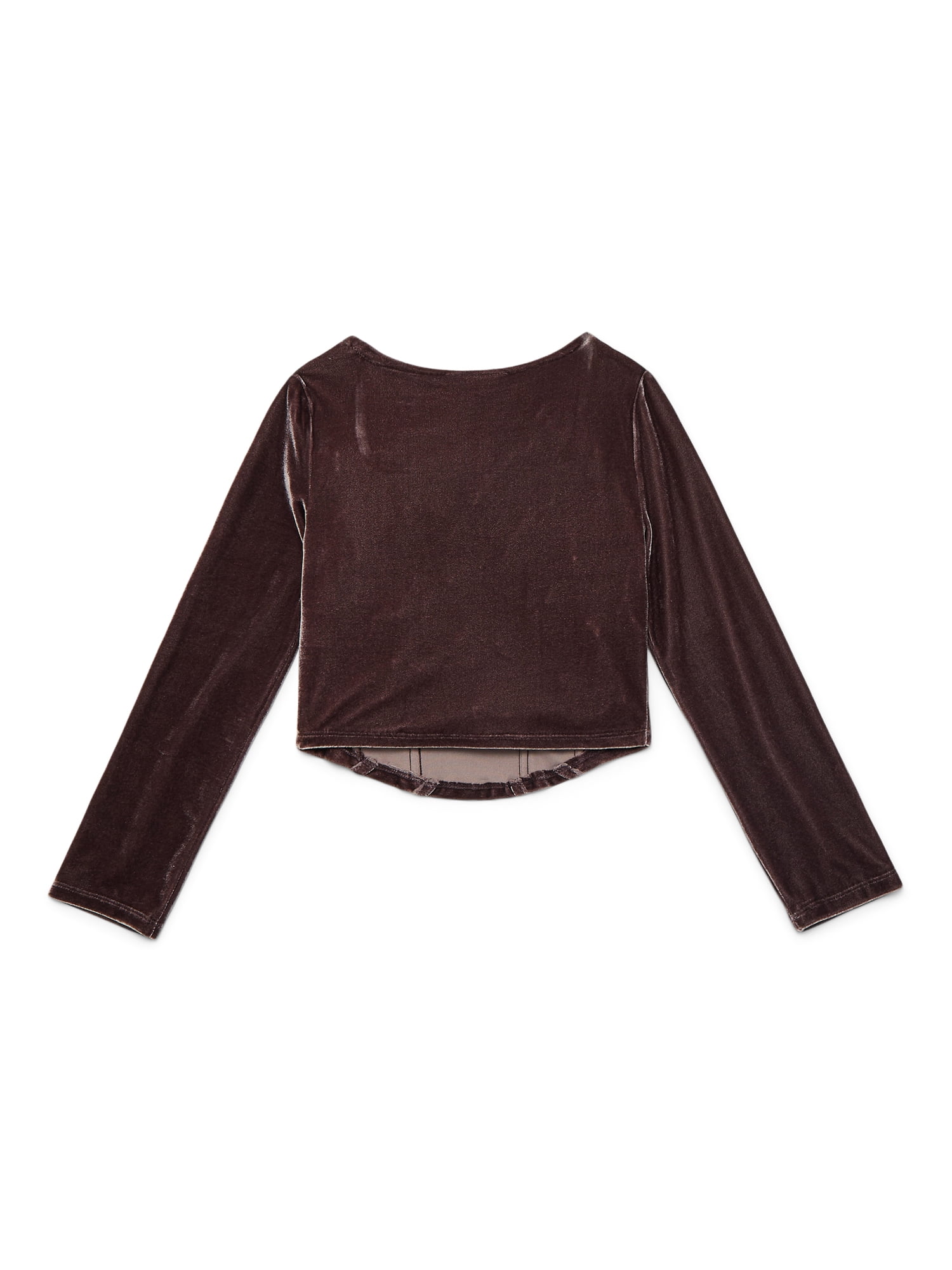 Weekend Academy Girls Velvet Corset Top with Long Sleeves, Sizes 4-18