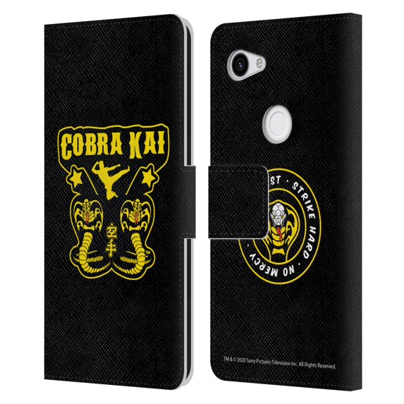 Head Case Designs Officially Licensed Cobra Kai Composed Art Logo Leather Book Wallet Case Cover Compatible with Google Pixel 3a