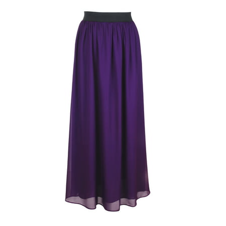 Faship Women Long Retro Pleated Maxi Skirt Dark (Best Tops For Long Skirts)