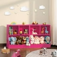 thumbnail image 5 of CRXX Baby Toddler Bookshelf and Storage Organizer, Kids Cabinet and Bookcase, Wooden 3 Cubby Children Book Shelf for Playroom, Bedroom, Nursery, School 23.62'' H-2 Tier-Small-Pink, 5 of 9