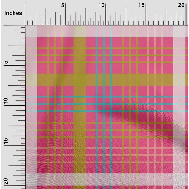 oneOone Cotton Silk Fabric Madras Check Fabric Prints By Yard 42 Inch Wide