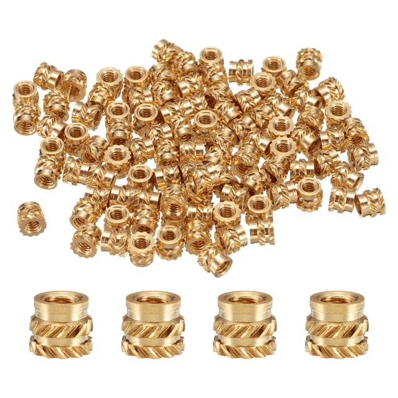 50 Packs M2 Threaded Inserts Brass Heat Set Insert M2x3mm, OD 3.5mm Knurled Insert Nuts