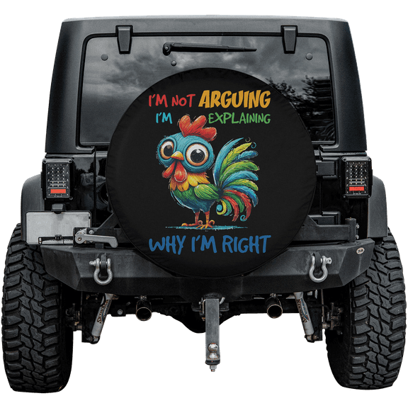 Lotusprinthandmade Funny Chicken Not Arguing Spare Tire Cover Without Backup Camera Hole 6 Sizes (27 in.)