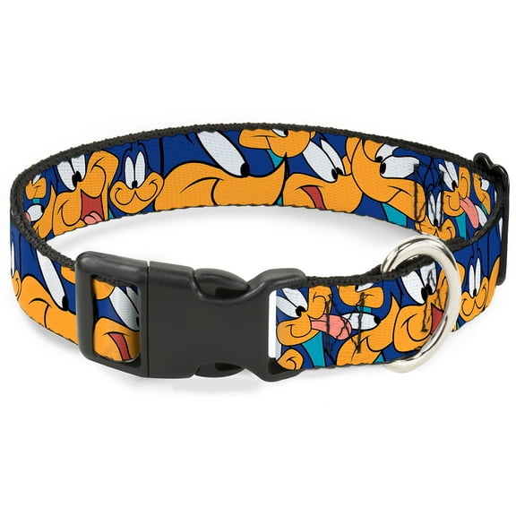 Looney Tunes Pet Collar, Dog Collar Plastic Buckle, Road Runner Expressions Stacked, 9.5 to 13 Inches 1.0 Inch Wide