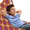 thumbnail image 1 of Ethnic Lounger Chair Bag, Funky Bohemian Ceramic Tiles Style Culture Motif with Zigzags Geometric, High Capacity Storage with Handle Container, Lounger Size, Blue Violet Ginger Red, by Ambesonne, 1 of 5