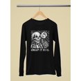 thumbnail image 3 of Creep It Real Skeleton Halloween Graphic - Women's Long Sleeve, 3 of 4