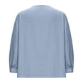 thumbnail image 5 of Yigetop Work Blouses for Women, Womens Fall Fashion 2025 Button V Neck Blouse Long Sleeve Casual Blouses Loose Fit Shirt Tops Womens Long Sleeve Shirts Light Blue 2XL, 5 of 6