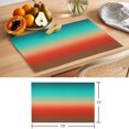 thumbnail image 6 of Teal Red Brown Ombre Placemats Set of 8 Contemporary Gradient Abstract Place Mats Indoor Wipeable Table Mats Washable Cloth Dining Table Placemats for Kitchen Holiday Party Home Decor 13x19 Inch, 6 of 9