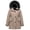 Khaki, variant on GGleaf Women's Winter Jacket Quilted Thicken Coat Puffer Parka with Faux Fur Hood Khaki X-Large