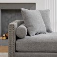 thumbnail image 6 of 75.2'' Wide Upholstered Chaise Lounge Indoor with Nailheads,Chenille Sleeper Sofa Couch With 4 Throw Pillows&2 Bolsters,Daybed with Rubberwood Legs For Living Room,Bedroom, Apartment,Guestroom,Gray, 6 of 9