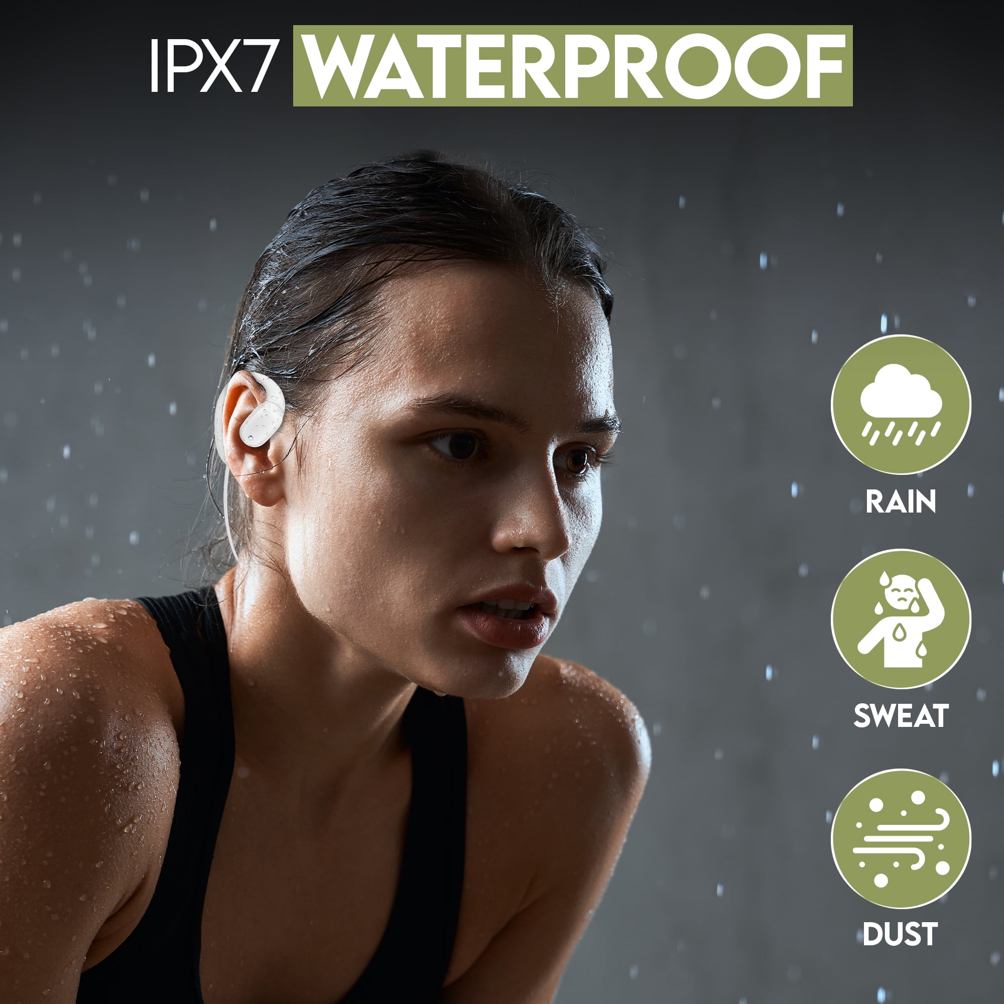 Bluestone AirLink Bone Conduction Wireless Earbuds | Bluetooth 5.3 Headphones with Magnetic Strap | Water Resistant | Digital Power Display | 40+ Hour Battery Life | Quick Charge