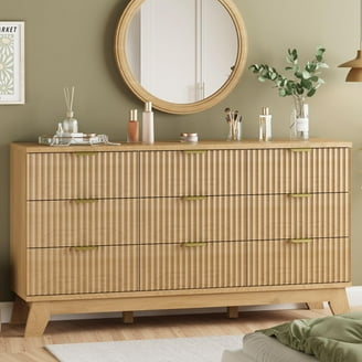 Ameriwood Home Chapel Hill 6 Drawer Wide Dresser, White with Light Brown  Woodgrain Top - Walmart.com