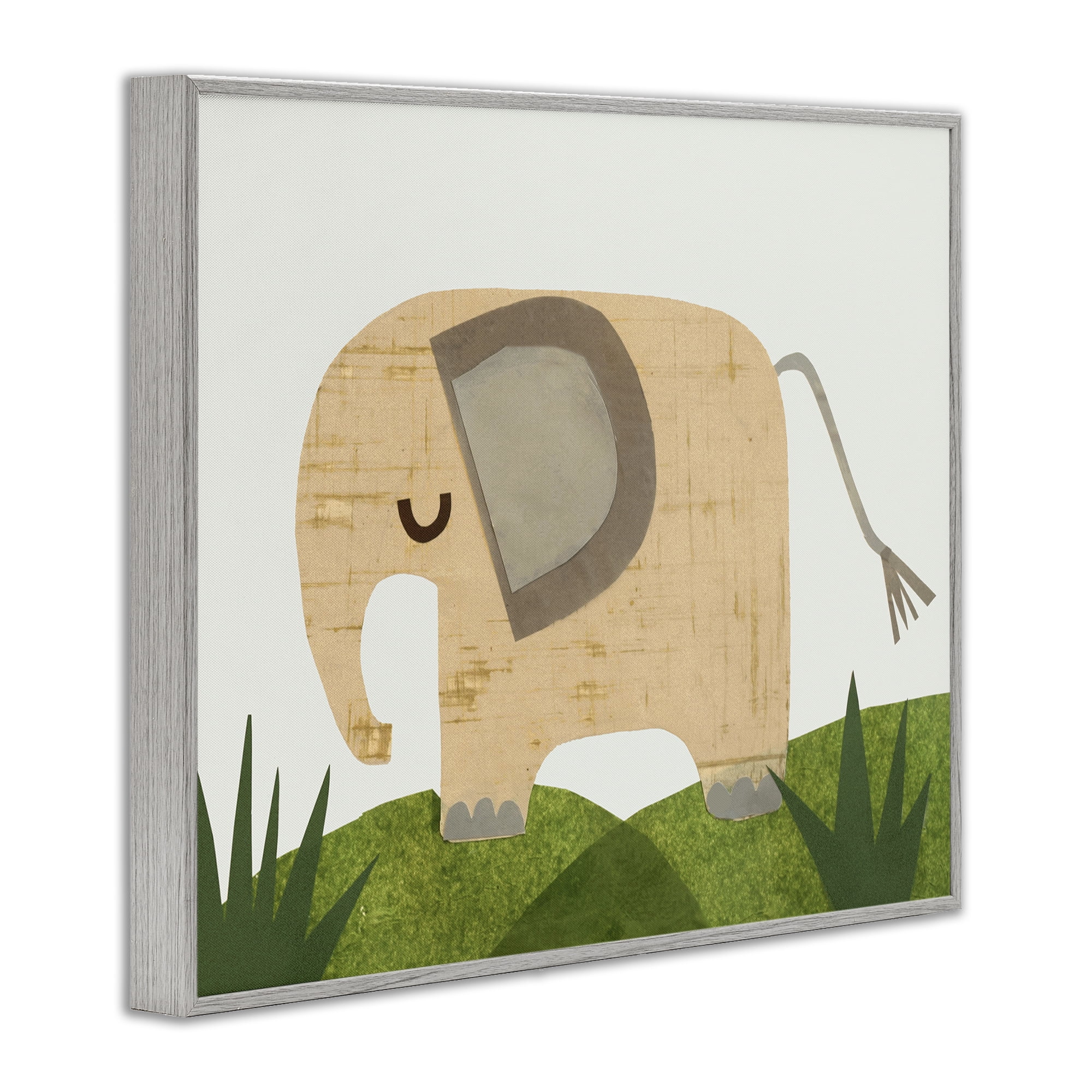 Stupell Industries Cozy Corner Elephant Animals & Insects Painting Gray Framed Art Print Wall Art, 30 x 24