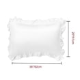 thumbnail image 3 of Unique Bargains 4-Piece Satin Ruffled Edge Pillow Shams, King, White, 3 of 7