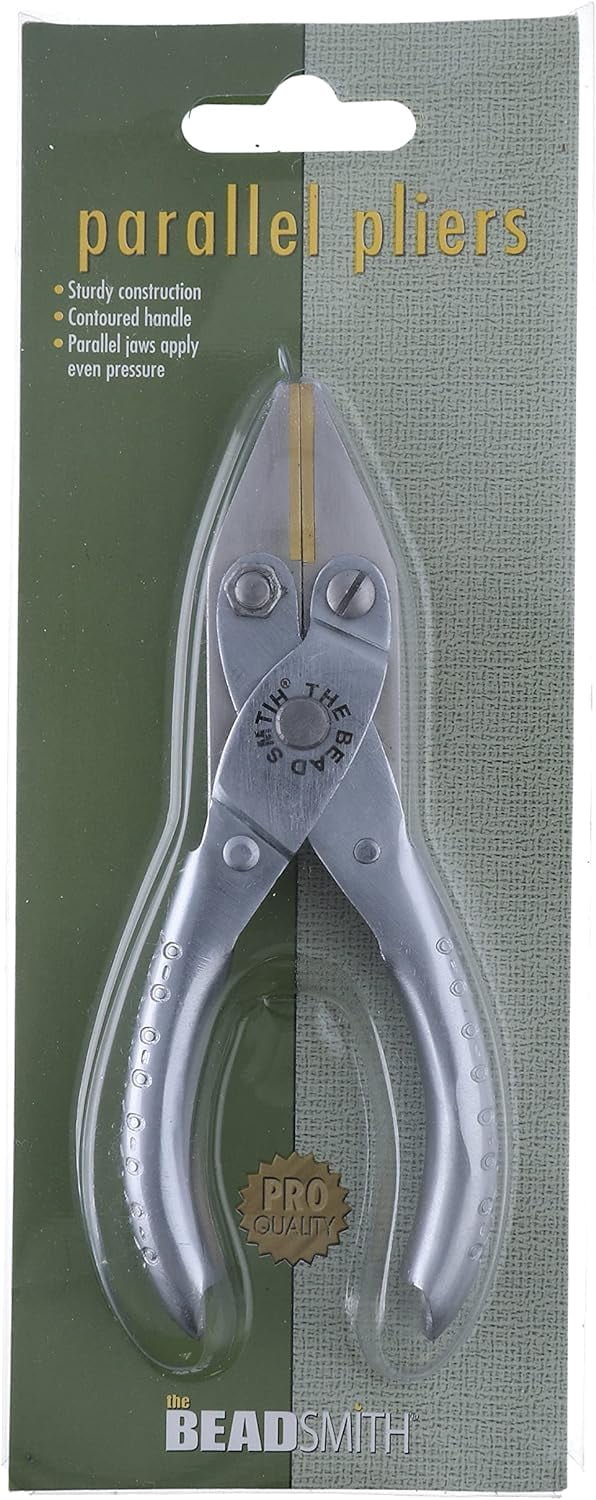 The Beadsmith Flat Nose Parallel Pliers - 4.92 inches (125mm), Steel Tool for Jewelry Making, No Spring