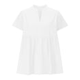 thumbnail image 1 of Vestidos Casuales Para Mujer, Blusas De Mujer De Moda Blusa tipo jersey con cuello en V y mangas cortas de color liso para mujer, 1 of 6