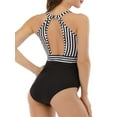thumbnail image 4 of Women One Piece Swimsuit High Neck Plunge Mesh Ruched Swimwear Tempt Me Bathing Suit, 4 of 6