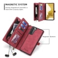 thumbnail image 4 of for Samsung Galaxy S23 FE Case for Women Men, Removable Durable PU Leather Magnetic Flip Strap Wristlet Zipper Purse Card Holder Detachable Wallet Phone Cases for Samsung Galaxy S23 FE, Red, 4 of 10