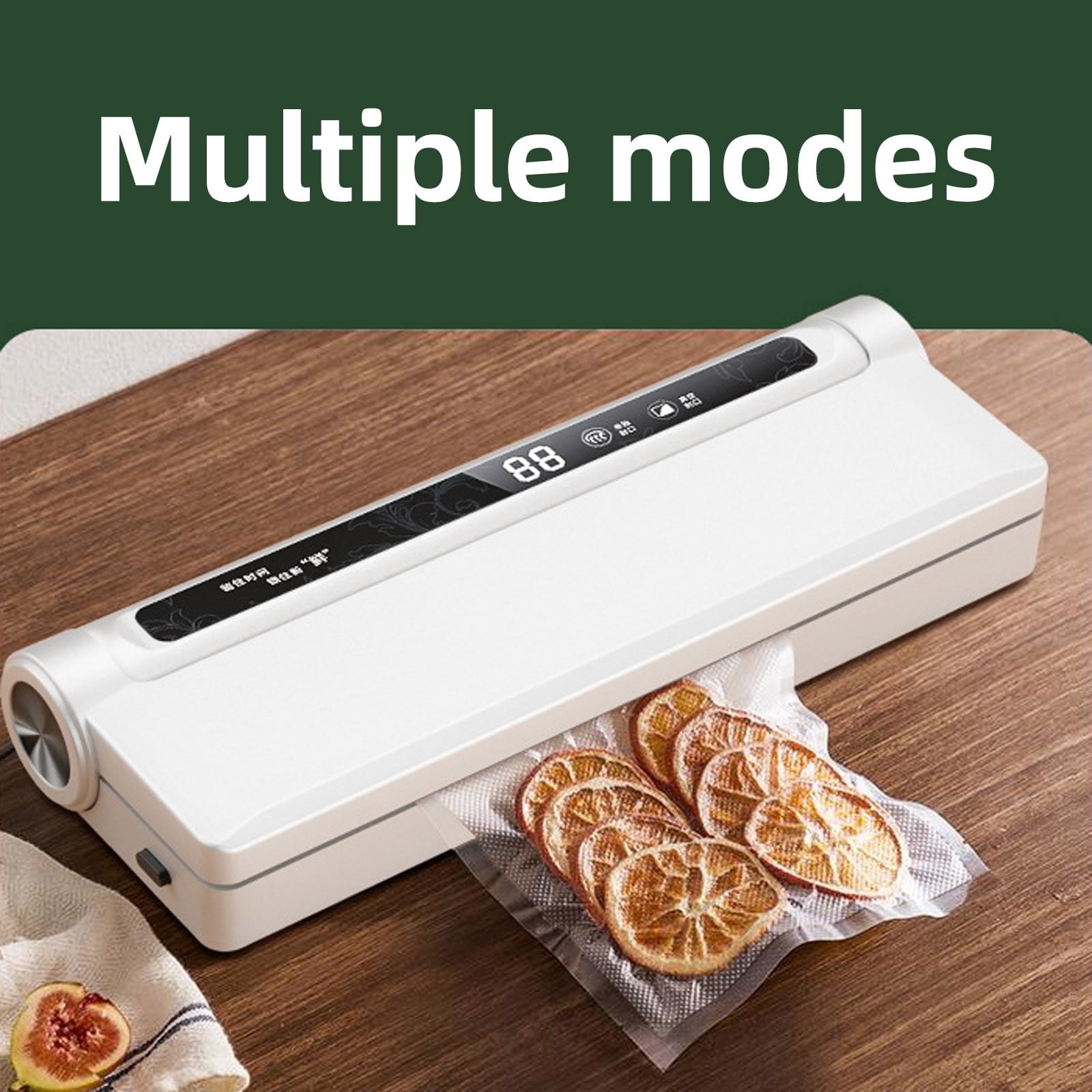 Food Vacuum Sealer Machine, 60KPA Strong Suction, Dry/Wet Modes, 20 Vacuum Seal Bags for Food, Digital Countdown Timer, Compact Lightweight, Ideal for Home Kitchen Use