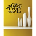 thumbnail image 1 of Custom Wall Decal Vinyl Sticker : I Love You With Heart & Arrow Image Quote Bedroom Bathroom Living Room Mural : 20 X20" -, 1 of 1