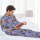 thumbnail image 5 of Balery Fastfoods Pijama para Hombre de Dos Piezas con Manga Larga, Conjunto de Dormir y Descanso Suave con Bolsillos-Medium, 5 of 6
