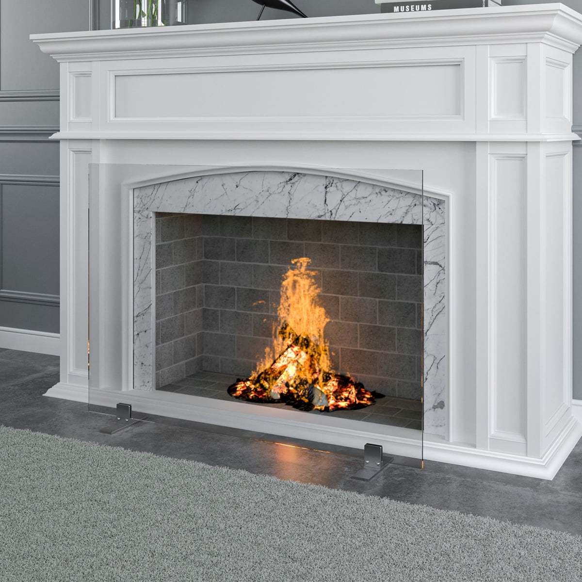 Barton 36 X 27 Inch Panel Fireplace, Replacement Gas Fireplace Screens