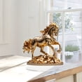 thumbnail image 4 of 2D Flat Horse Statue,Golden Horse On Coin Statue,Tabletop Sculpture,Table Decor,2D Flat Acrylic Desktop Figurine,Golden Horse Desktop Ornaments,Desktop Ornaments For Tabletop Decor,1PC,6.7"x7.8", 4 of 6