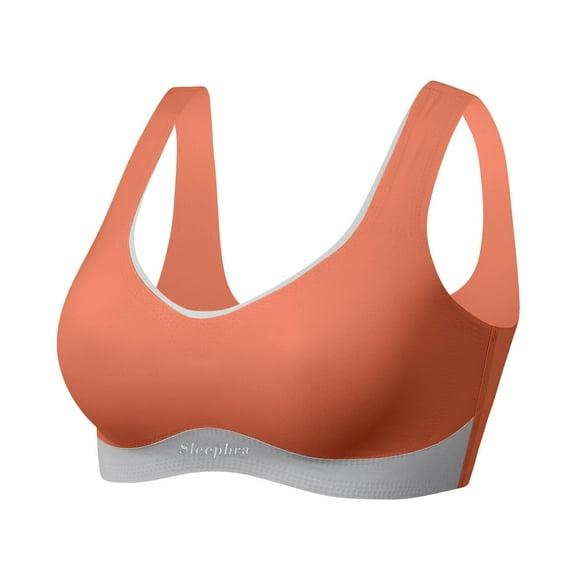 Sngxgn Women's Sports Bra Wireless Bra Active Yoga Sports Bras(Orange,M)