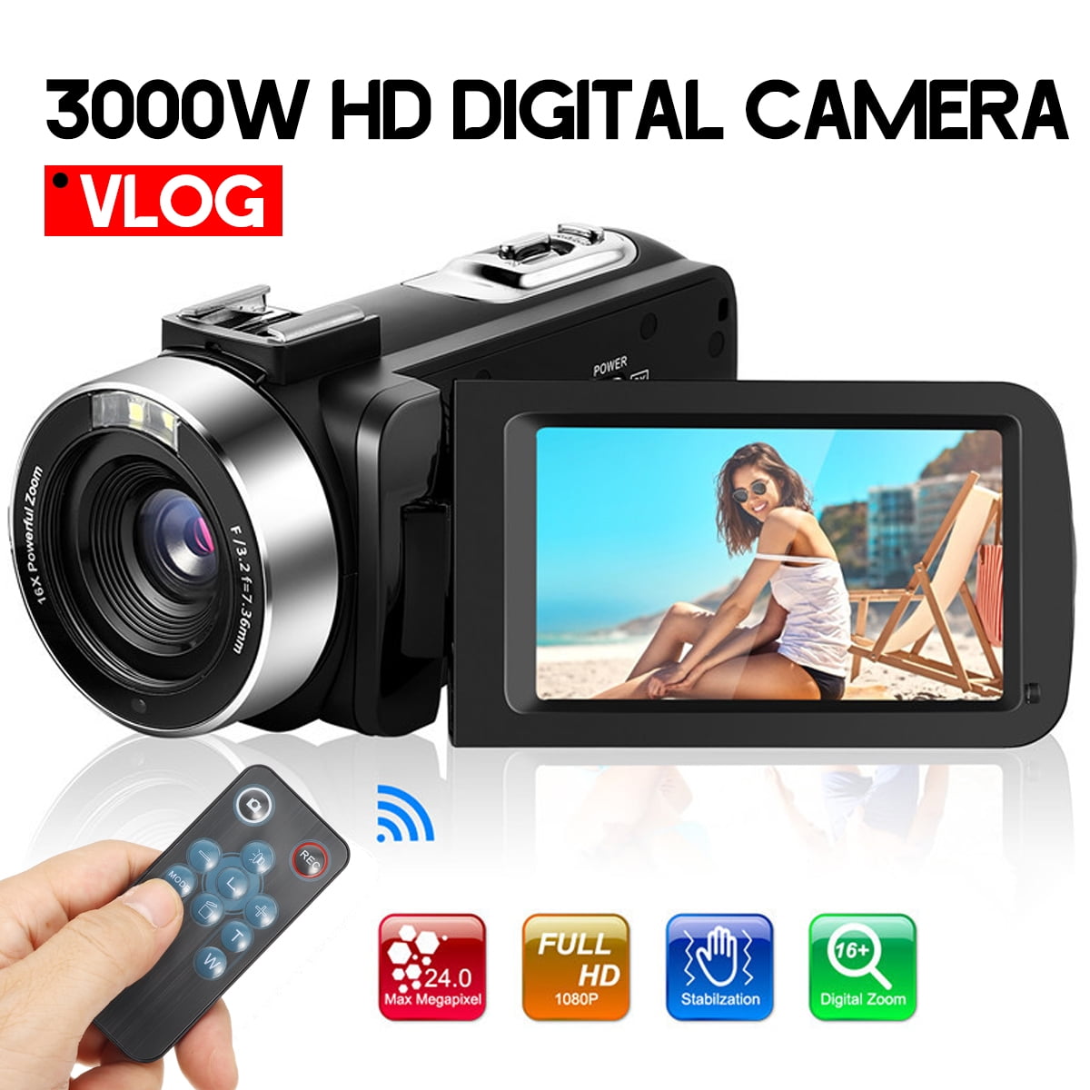 Full HD 1080P Digital Video Camera Camcorder Vlogging Camera YouTube