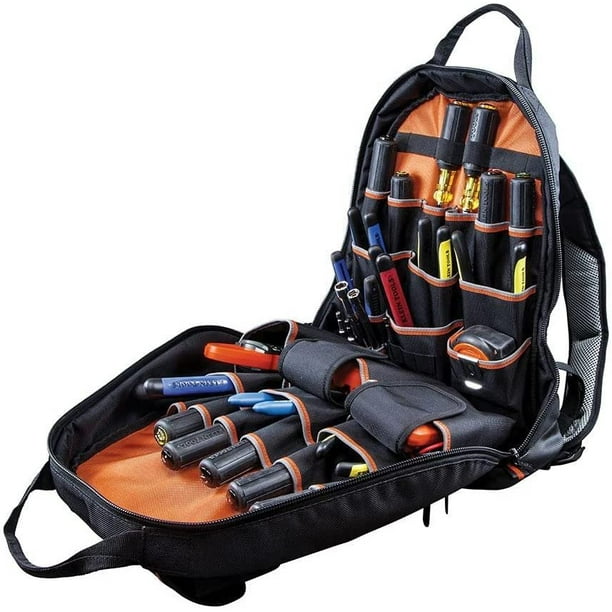 Klein Tools 55475 Tool Bag Backpack, Heavy Duty Tradesman Pro Tool