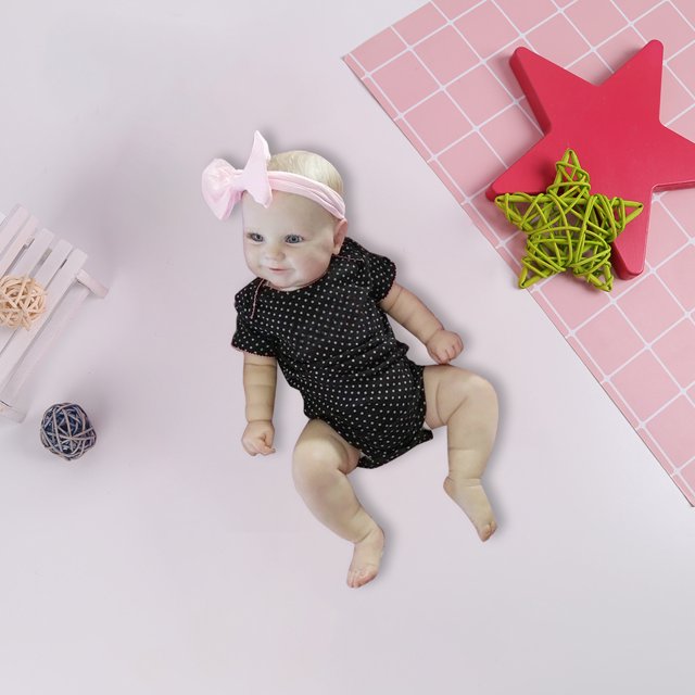 Muñeca de simulación de bebé Reborn de silicona con pelo de