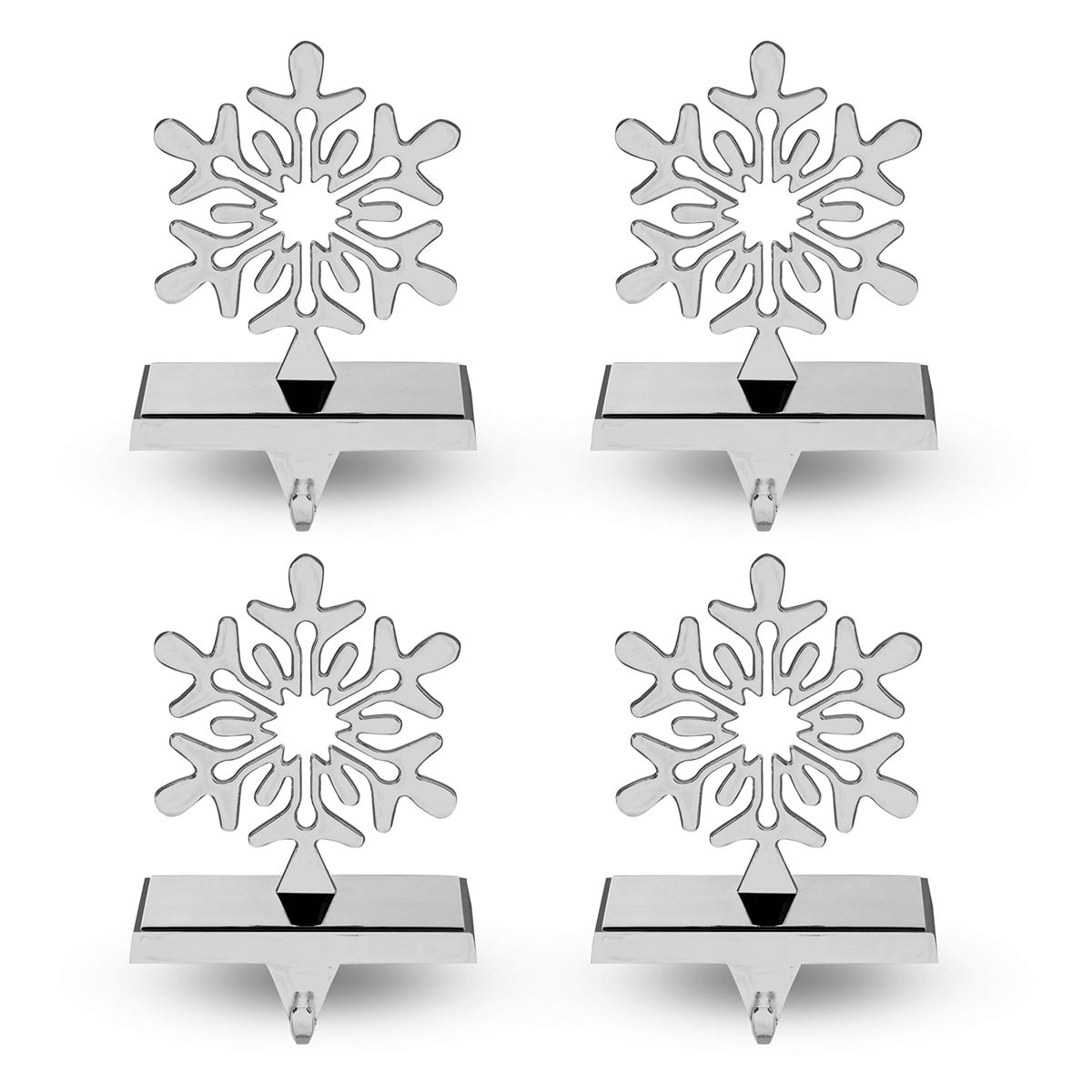 4 Pieces Snowflake Stocking Holder Perfect for Hanging Stockings