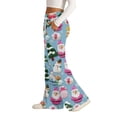 thumbnail image 4 of Women's Fashion Casual Loose Printed Wide-Leg Sports Pants with Christmas Print, Comfortable Home and Outdoor Wear, Elastic Waist with Drawstring for Easy Fit, Beige, XL, 4 of 7