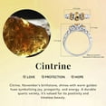 thumbnail image 5 of Citrine Ring 925 Sterling Silver Rings for Women in Platinum Plated Birthstone Gemstone Citrine Jewelry for Women Birthday Christmas Gifts Size - 5, 5 of 7
