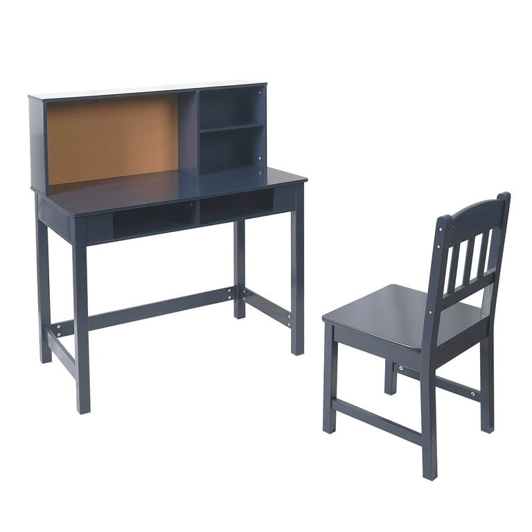 Kids Parke Navy Blue Desk and Hutch