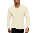 thumbnail image 2 of Antinious Men Solid Button Collar Long Sleeve Classic Outdoor Casual Fall Tops, 2 of 5