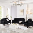 thumbnail image 6 of Modern 2-Seater Velvet Loveseat Sofa with Spring Cushions and Solid Wood Legs, Black, 6 of 10