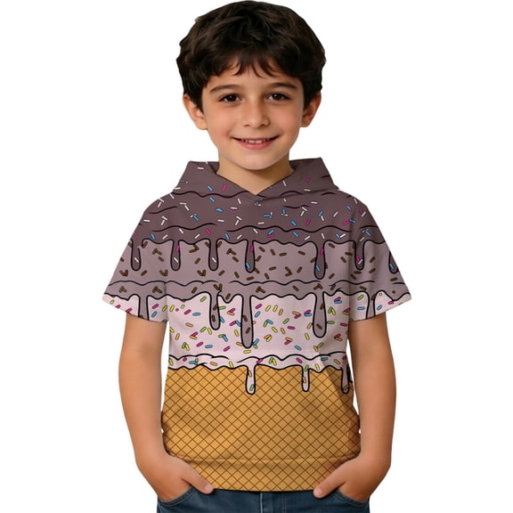 Boys Hoodies Fashion Print Fall Winter Pullover Hoodie Top Everyday Casual Hoodies for Boys Size 4-5Y
