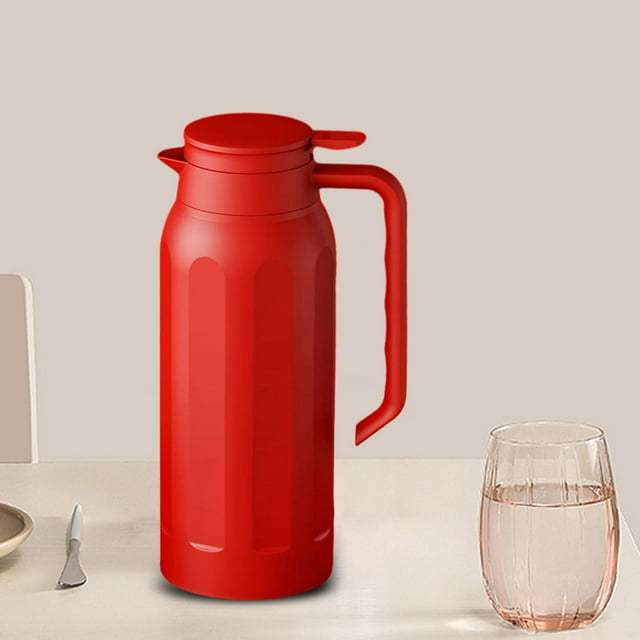 Hervidor térmico de acero inoxidable de 1,5 l, jarra de café, hervidor de té sellado de silicona a prueba de fugas, olla de vacío aislada para Cocina rojo Macarena Hervidor portátil