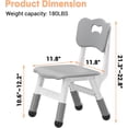 thumbnail image 1 of QinaQin Chaises pour Enfants (Lot de 2), Hauteur Réglable à 3 Niveaux, Gris Foncé, 1 of 8