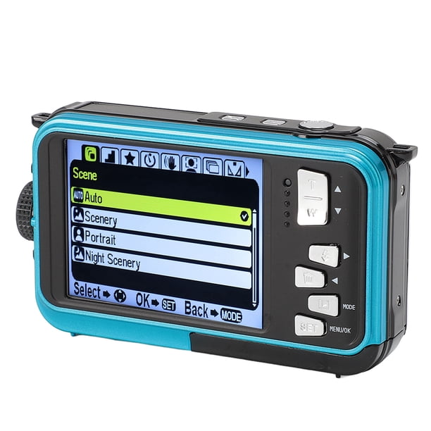 Cámae Subacuática 4K, Enfocque Autico de 56MP Zoom Digital 16x Cámae Impermeable de 10 Pasteles Pantallas Duales Cámarae Digital Compacta Selfie Con Tarjeta de Memoria 64G