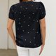 thumbnail image 4 of Camisas de Manga Larga para las Mujeres Cuello V Amor Imprimir Temperamiento Top, Blusa de Moda Casual de Poliéster para Uso Diario, Fiesta Y Verano de Primavera, 4 of 4