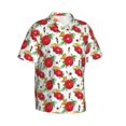 thumbnail image 2 of Uemuo Rose Flowers Printed Regular Fit Short Sleeve Casual Hawaiian Shirt for Men,Aloha shirt,Tropical shirt,Floral print shirt,Vacation Beach shirt-Medium, 2 of 9