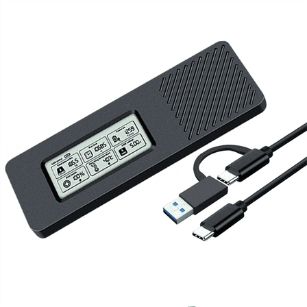 M.2 Hard Drive Box NVME/NGFF SATA Dual Protocol SSD Enclosure NVME to USB3.2 Intelligent Digital Display Case