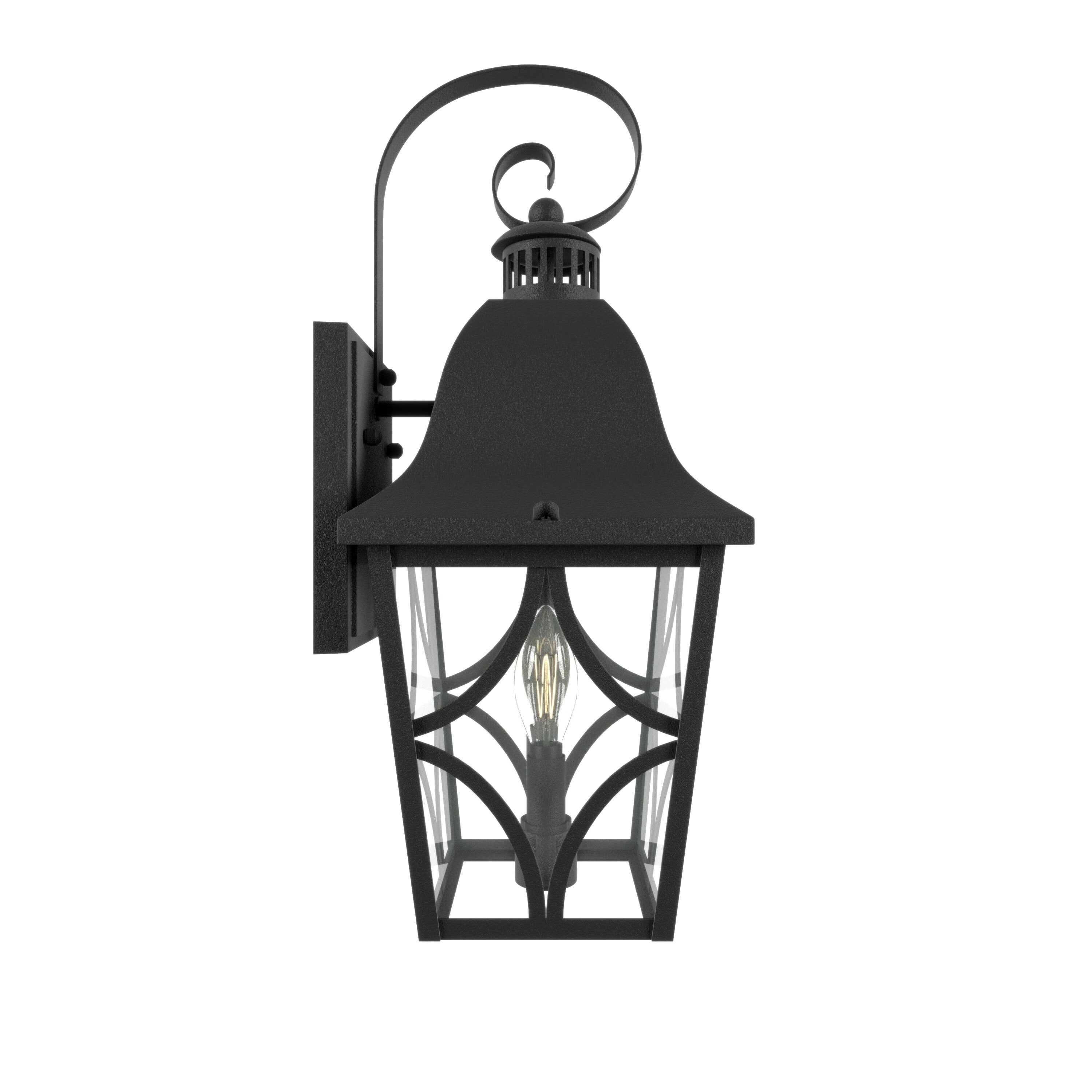 Outdoor Wall Light Fixtures, Waterproof Exterior Wall Sconce Porch Lights, Matte Black Outdoor Wall Lantern with Clear Glass, Outside Wall Mount Lighting for House, Garage, Front Door (2 pack)