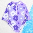 thumbnail image 5 of ATOGUTA Kids Swimsuits Girls Kids Zipper Rashguard Swimwear One Piece Sun Protection Rash Guard Bathing Suit Size 0-6, Purple, 5 of 6