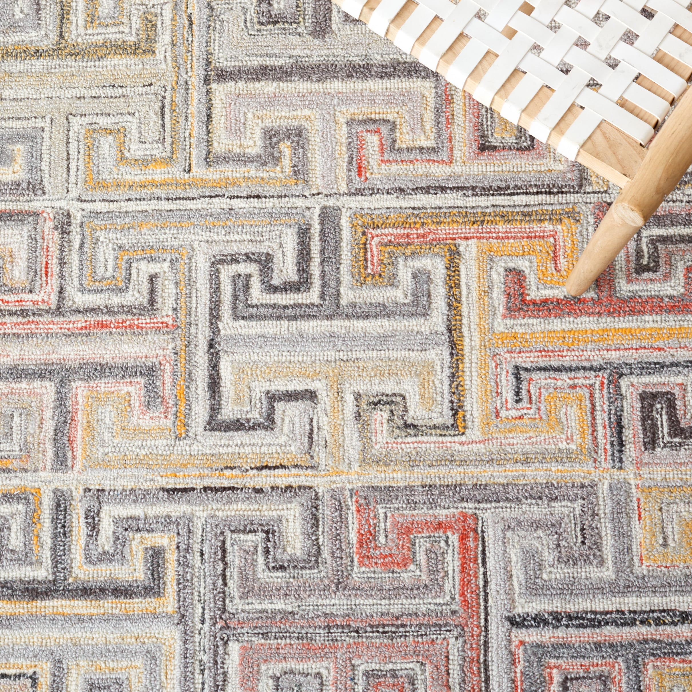 SAFAVIEH Metro Jules Geometric Area Rug, Grey/Rust, 5' x 8'
